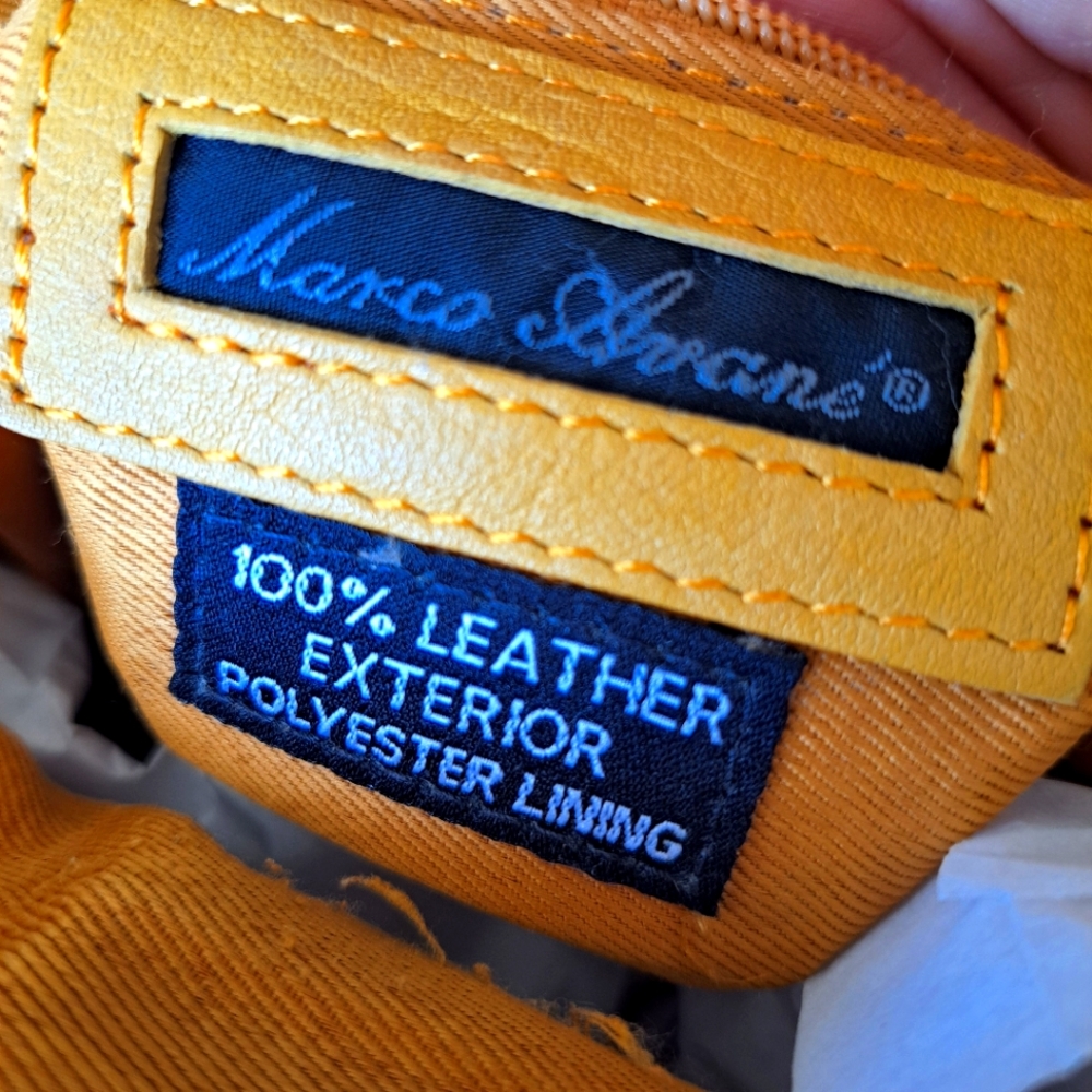 Marco Avane Shoulder Bag. Tan Yellow Leather. - Picture 4 of 15